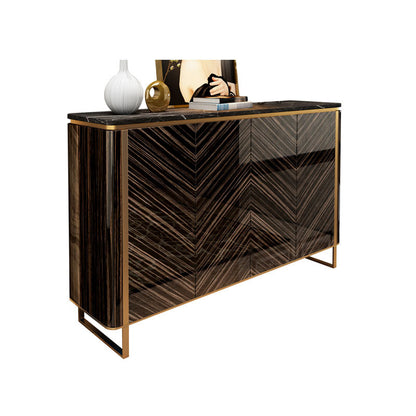 Glam Buffet Table Stone Storage Sideboard Buffet with Doors for Dining Room 47"L x 14"W x 43"H