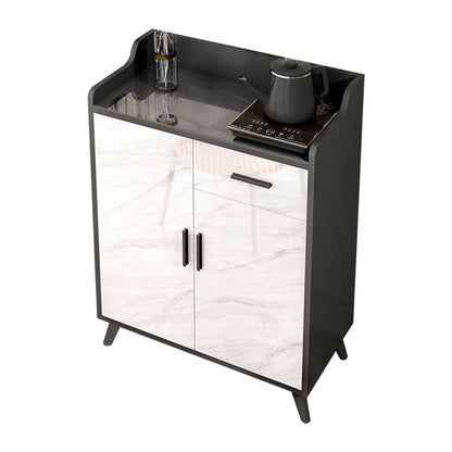 Sideboard di pietra grigia lucida Glam a buffet interno con armadi