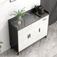 Sideboard di pietra grigia lucida Glam a buffet interno con armadi