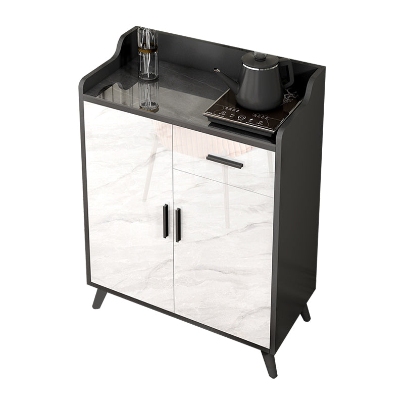 Sideboard di pietra grigia lucida Glam a buffet interno con armadi