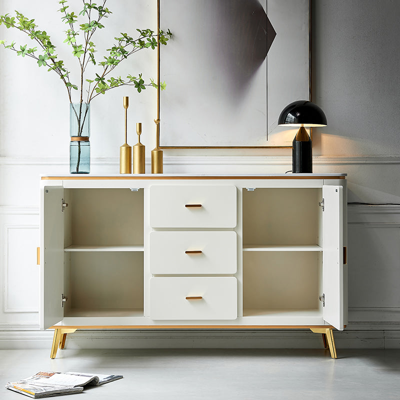 Scalapazione moderna a scaffalatura regolabile a buffet sideboard sala da pranzo credenza ingegnerizzato in legno ingegnerizzato