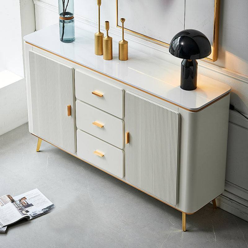 Scalapazione moderna a scaffalatura regolabile a buffet sideboard sala da pranzo credenza ingegnerizzato in legno ingegnerizzato