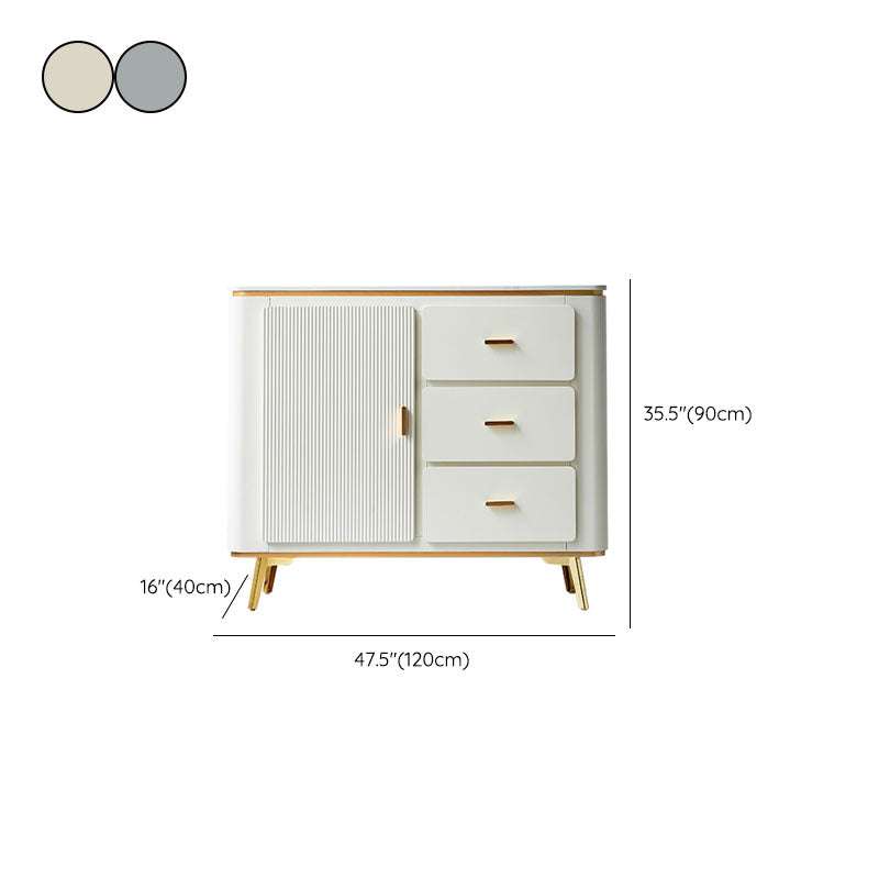 Scalapazione moderna a scaffalatura regolabile a buffet sideboard sala da pranzo credenza ingegnerizzato in legno ingegnerizzato