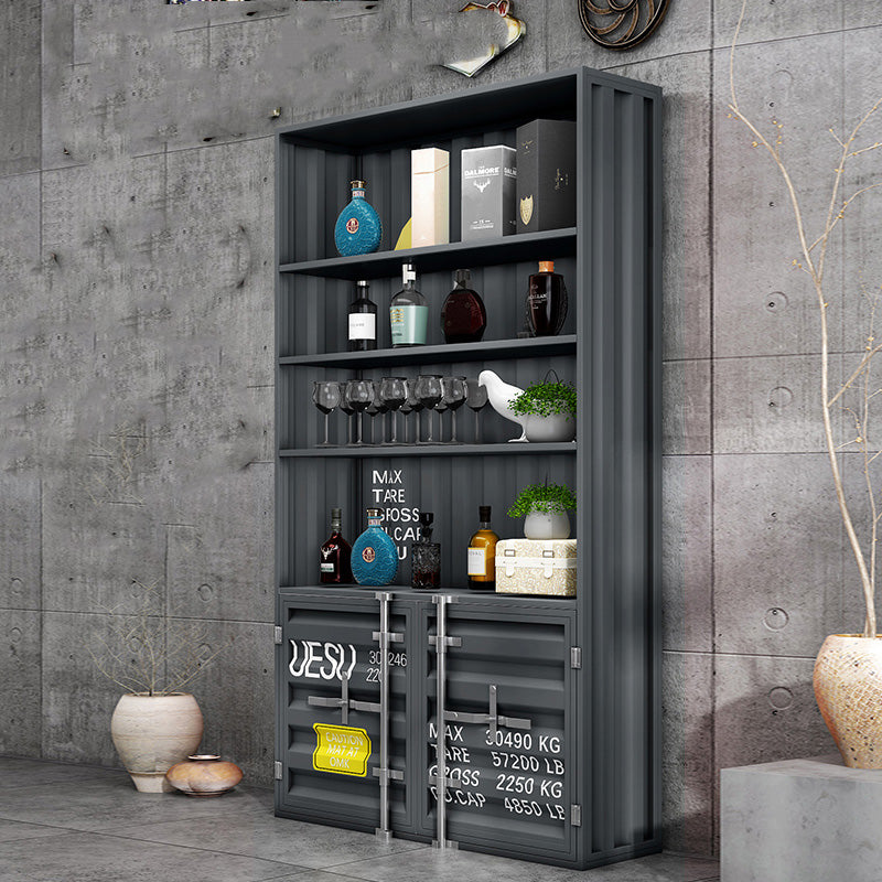 Contemporary Floor Wine Rack Iron Shelf Wine Holder for Dining Room