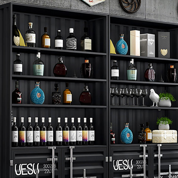 Eigentijdse vloer wijnrek ijzeren plank wijnhouder voor eetkamer