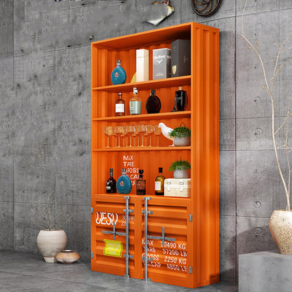 Contemporary Floor Wine Rack Iron Shelf Wine Holder for Dining Room