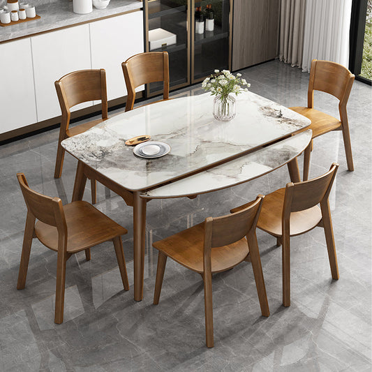 Set da pranzo in pietra sinterizzato estendibile set da pranzo 1/4/7 pezzi per la cucina