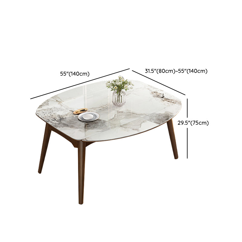 Ensemble de table à manger en pierre fritté extensible 1/4/7 Pieces Pièces Ensemble de restauration pour la cuisine