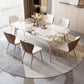 Glam Sintered Stone Dining Table Set 1/5/7 Pieces Dining Set for Kitchen
