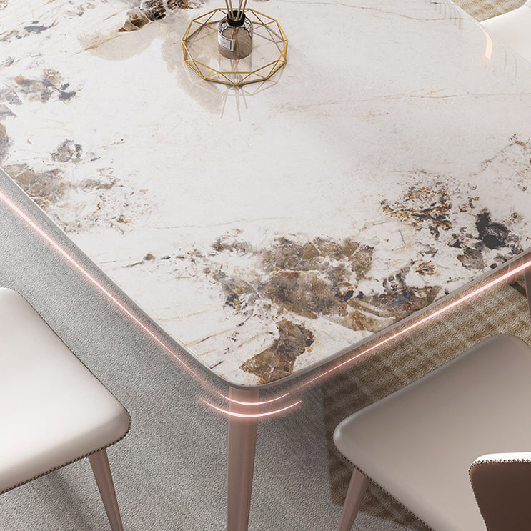 Glam Sintered Stone Dining Table Set 1/5/7 Pieces Dining Set for Kitchen