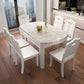 Modern Round Stone Dining Table Rubber Wood Base for Dining Room