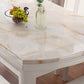 Modern Round Stone Dining Table Rubber Wood Base for Dining Room