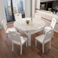 Modern Round Stone Dining Table Rubber Wood Base for Dining Room