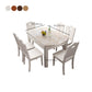 Modern Round Stone Dining Table Rubber Wood Base for Dining Room