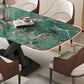 Mesa de comedor de piedra y metal Mesa de comedor rectangular moderna
