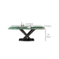 Mesa de comedor de piedra y metal Mesa de comedor rectangular moderna