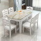 Modern Round Stone Dining Table Rubber Legs Foldable Table for Dining Room White Without Chairs Clearhalo 'Dining Tables & Seating' 'Dining Tables' 'dining_table' 'furn' 'furn_dining_table' 'Furniture' 'Kitchen & Dining Furniture' 7266414