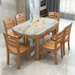 Modern Round Stone Dining Table Rubber Legs Foldable Table for Dining Room Brown Without Chairs Clearhalo 'Dining Tables & Seating' 'Dining Tables' 'dining_table' 'furn' 'furn_dining_table' 'Furniture' 'Kitchen & Dining Furniture' 7266415