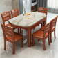 Modern Round Stone Dining Table Rubber Legs Foldable Table for Dining Room Red Brown Without Chairs Clearhalo 'Dining Tables & Seating' 'Dining Tables' 'dining_table' 'furn' 'furn_dining_table' 'Furniture' 'Kitchen & Dining Furniture' 7266416