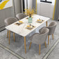 Glam Stone Rectangle Dining Table Metal Legs for Dining Room Clearhalo 'Dining Tables & Seating' 'Dining Tables' 'dining_table' 'furn' 'furn_dining_table' 'Furniture' 'Kitchen & Dining Furniture' 7266440