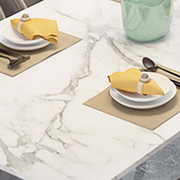 Glam Stone Rectangle Dining Table Metal Legs for Dining Room Clearhalo 'Dining Tables & Seating' 'Dining Tables' 'dining_table' 'furn' 'furn_dining_table' 'Furniture' 'Kitchen & Dining Furniture' 7266444