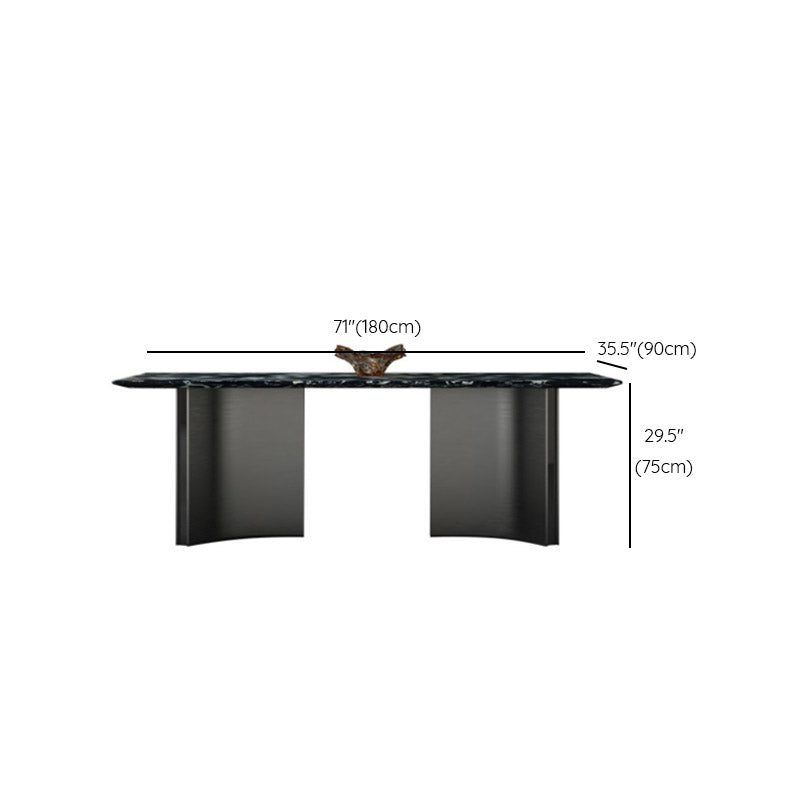 Modern Stone Rectangle Dining Table Stainless Steel Base for Dining Room Clearhalo 'Dining Tables & Seating' 'Dining Tables' 'dining_table' 'furn' 'furn_dining_table' 'Furniture' 'Kitchen & Dining Furniture' 7266473