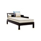 Farmhouse Wood Cushioned Chaise Lounge Ash and Walnut Left-Arm Floor Chair with Pillow Black Clearhalo 'Chairs & Seating' 'Chaise Lounge' 'chaise_lounge' 'furn' 'furn_chaise_lounge' 'Furniture' 'Living Room Furniture' 7266739