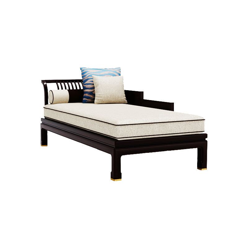 Farmhouse Wood Cushioned Chaise Lounge Ash and Walnut Left-Arm Floor Chair with Pillow Black Clearhalo 'Chairs & Seating' 'Chaise Lounge' 'chaise_lounge' 'furn' 'furn_chaise_lounge' 'Furniture' 'Living Room Furniture' 7266739