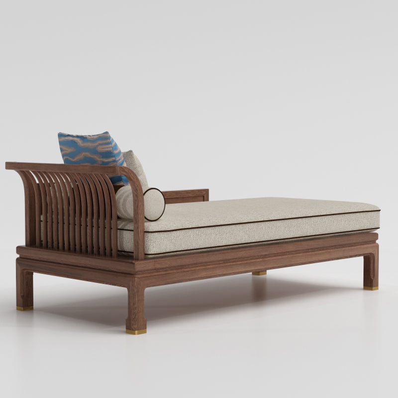 Farmhouse Wood Cushioned Chaise Lounge Ash and Walnut Left-Arm Floor Chair with Pillow Clearhalo 'Chairs & Seating' 'Chaise Lounge' 'chaise_lounge' 'furn' 'furn_chaise_lounge' 'Furniture' 'Living Room Furniture' 7266740