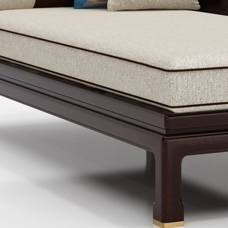 Farmhouse Wood Cushioned Chaise Lounge Ash and Walnut Left-Arm Floor Chair with Pillow Clearhalo 'Chairs & Seating' 'Chaise Lounge' 'chaise_lounge' 'furn' 'furn_chaise_lounge' 'Furniture' 'Living Room Furniture' 7266744