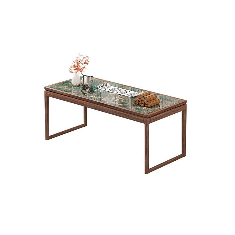 Modern Rectangular Shaped Office Table Stone Writing Desk in Gold/Green Green Clearhalo 'furn' 'furn_office_desk' 'Furniture' 'Office Desks' 'Office Furniture' 'office_desk' 7267011