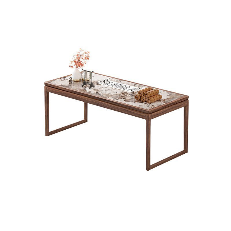 Modern Rectangular Shaped Office Table Stone Writing Desk in Gold/Green Pandora Gold Clearhalo 'furn' 'furn_office_desk' 'Furniture' 'Office Desks' 'Office Furniture' 'office_desk' 7267012