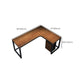 Modern Solid Wood Computer Desk L-Shape Base Home Office Desk