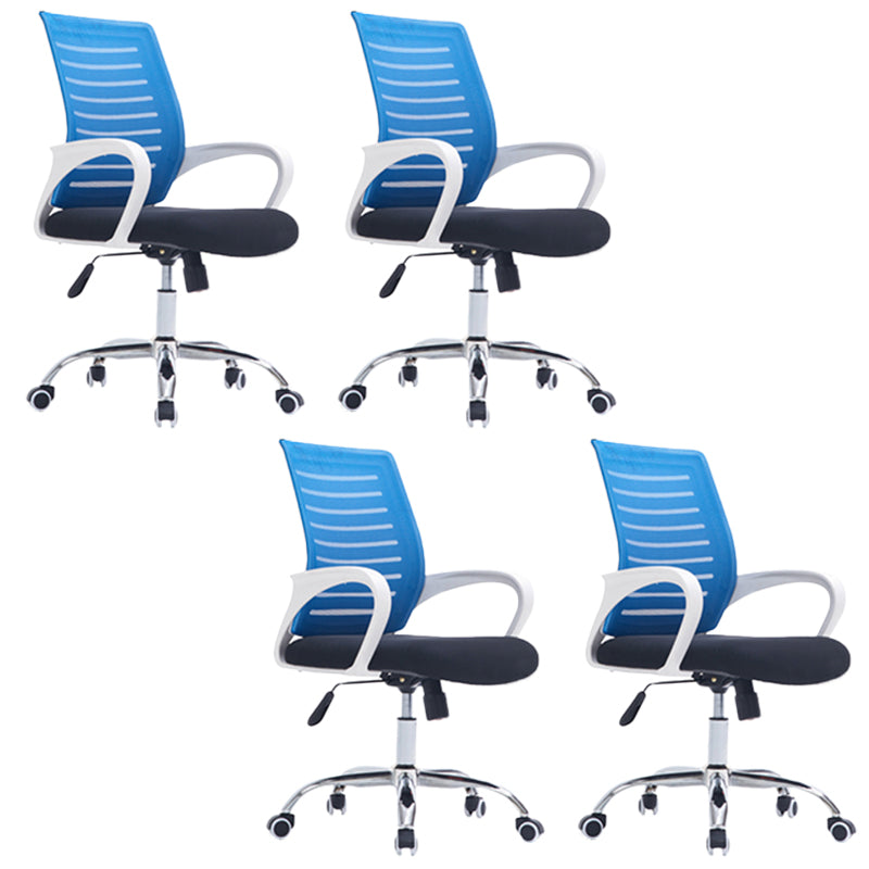 Modern Office Chair Fixed Arms No Distressing Chair with Breathable Back 4 Piece Set Clearhalo 'furn' 'furn_office_chair' 'Furniture' 'Office Chairs' 'Office Furniture' 'office_chair' 7267108