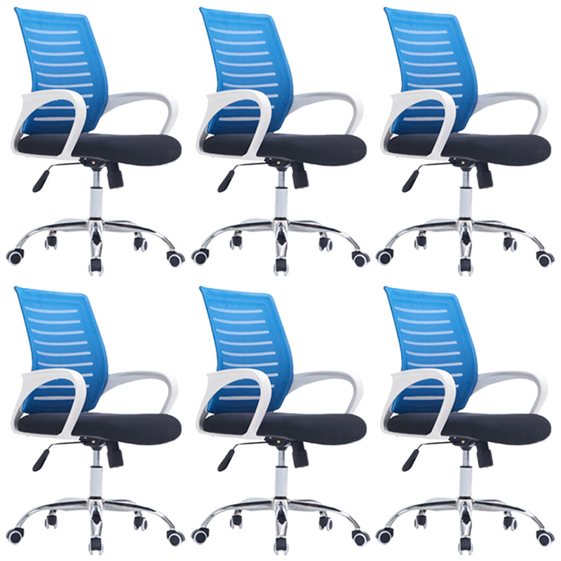 Modern Office Chair Fixed Arms No Distressing Chair with Breathable Back 6 Piece Set Clearhalo 'furn' 'furn_office_chair' 'Furniture' 'Office Chairs' 'Office Furniture' 'office_chair' 7267110