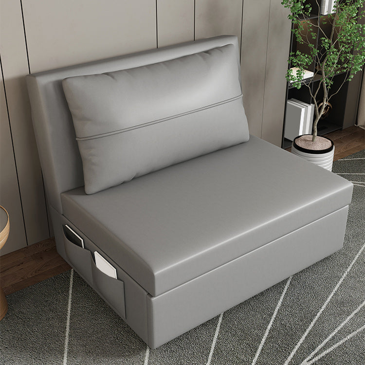 Sleton senza braccia contemporaneo di divano in pelle in pelle legate futon