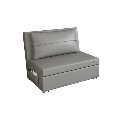 Sleton senza braccia contemporaneo di divano in pelle in pelle legate futon