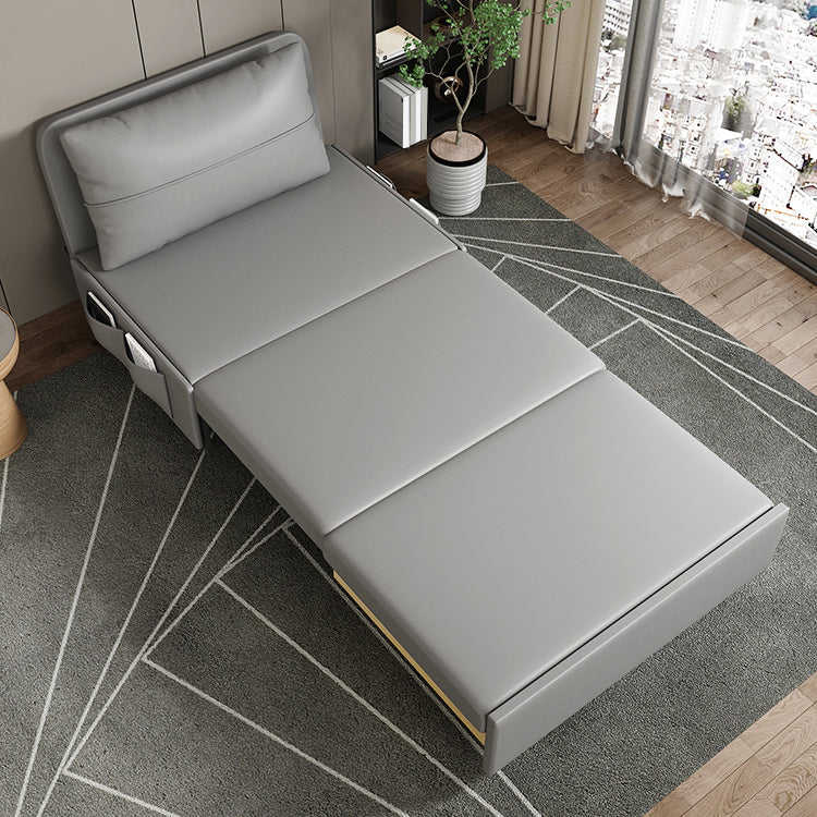 Sleton senza braccia contemporaneo di divano in pelle in pelle legate futon