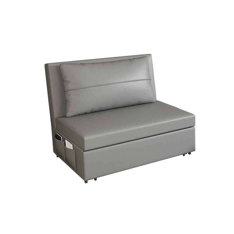 Sleton senza braccia contemporaneo di divano in pelle in pelle legate futon