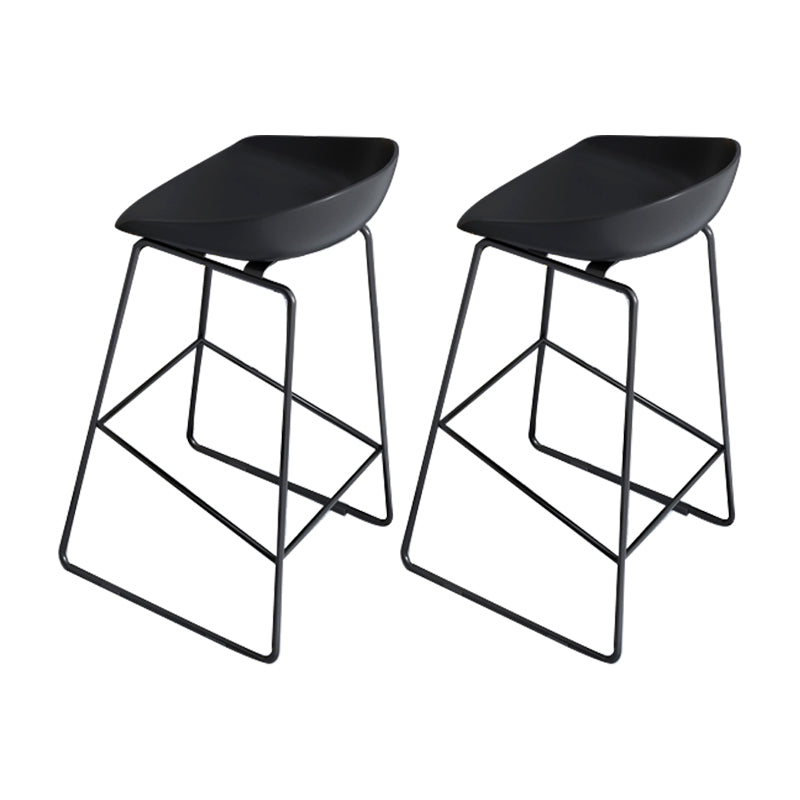 Glam Acrylic Bar Stools Low Back Dining Stools with Metal Base