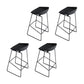 Glam Acrylic Bar Stools Low Back Dining Stools with Metal Base