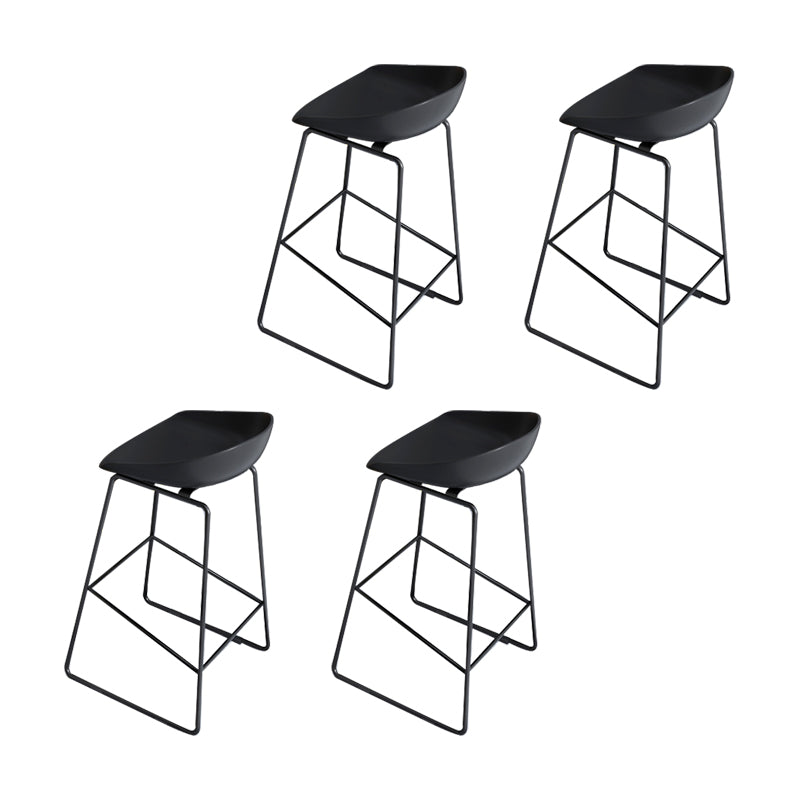 Glam Acrylic Bar Stools Low Back Dining Stools with Metal Base