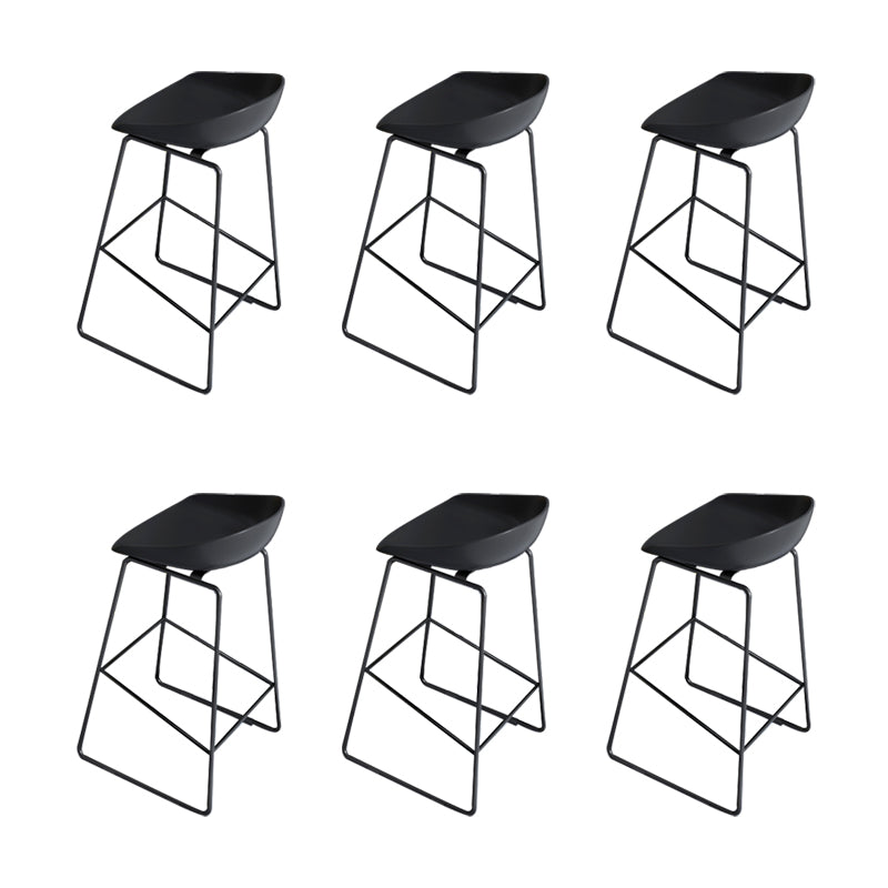 Glam Acrylic Bar Stools Low Back Dining Stools with Metal Base