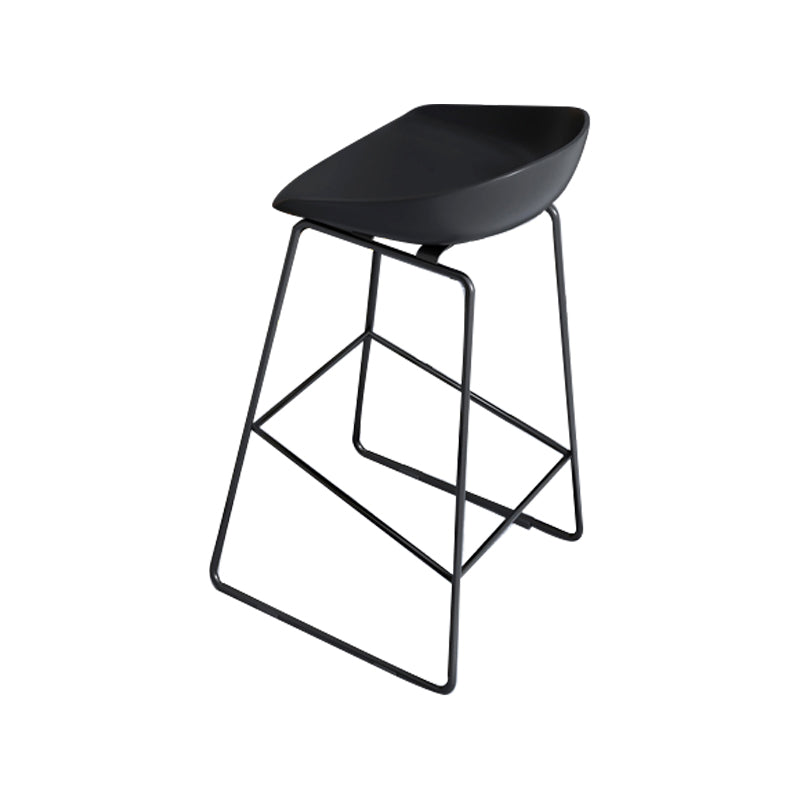 Glam Acrylic Bar Stools Low Back Dining Stools with Metal Base