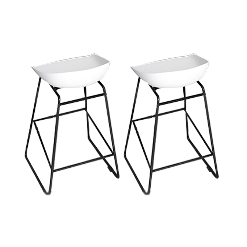 Glam Acrylic Bar Stools Low Back Dining Stools with Metal Base