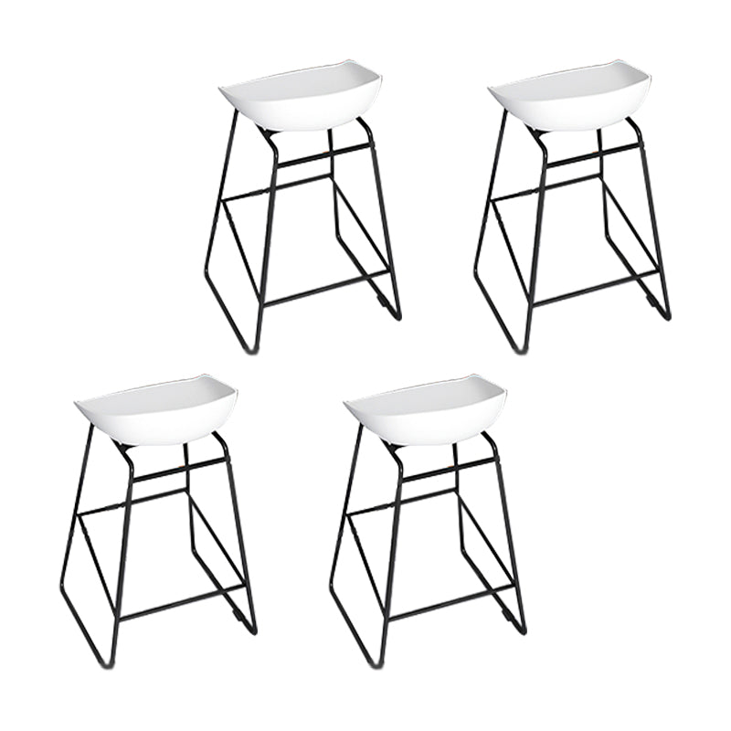 Glam Acrylic Bar Stools Low Back Dining Stools with Metal Base