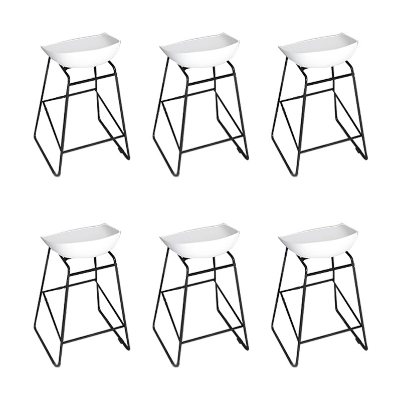 Glam Acrylic Bar Stools Low Back Dining Stools with Metal Base