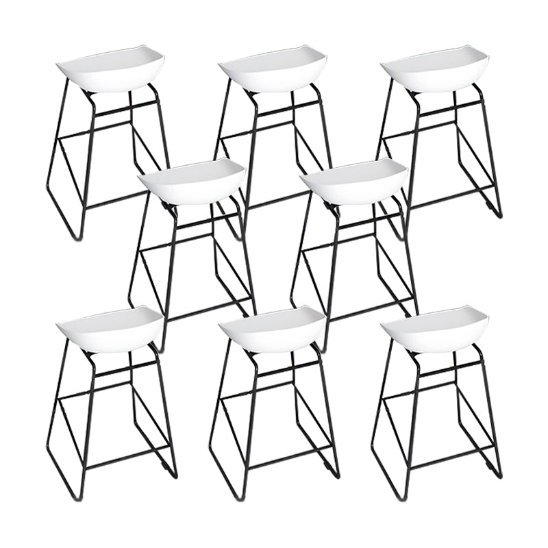Glam Acrylic Bar Stools Low Back Dining Stools with Metal Base