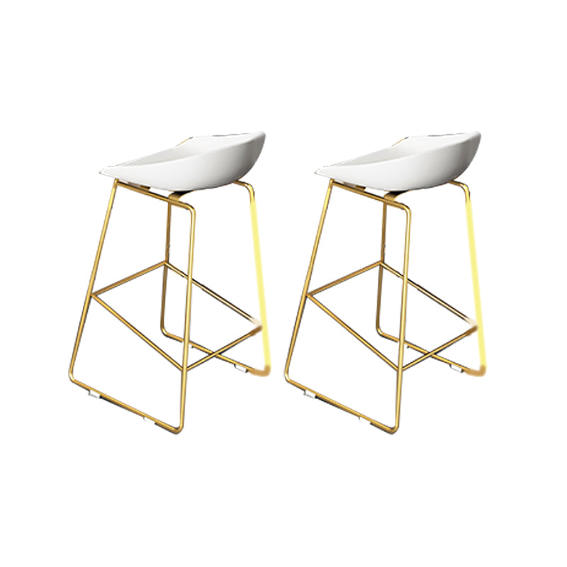 Glam Acrylic Bar Stools Low Back Dining Stools with Metal Base
