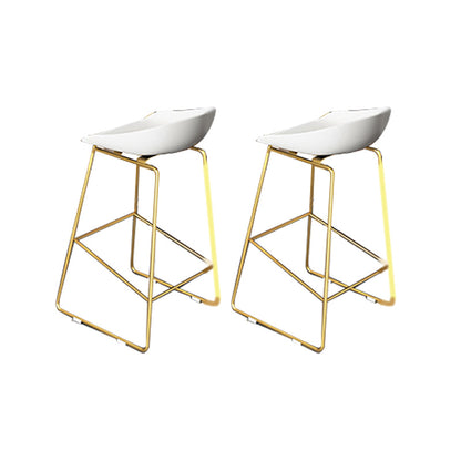 Glam Acrylic Bar Stools Low Back Dining Stools with Metal Base